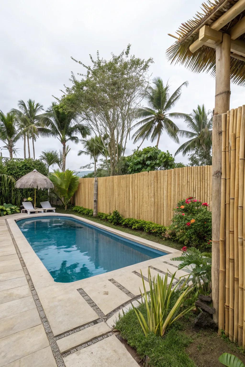Bamboo fencing delivers an environmentally sound and chic privacy option.