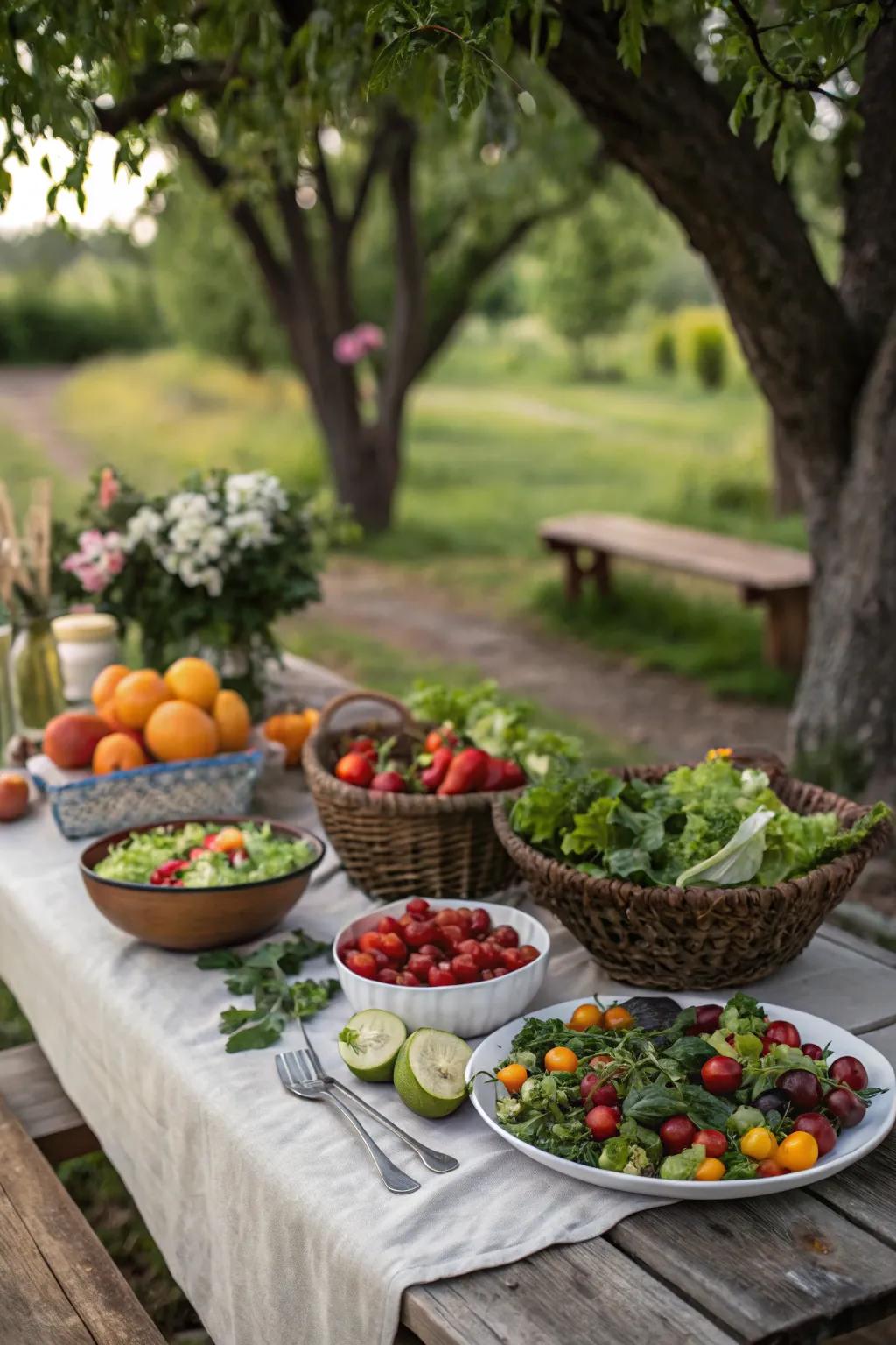 Freshly harvested ingredients result in a refreshing meal.