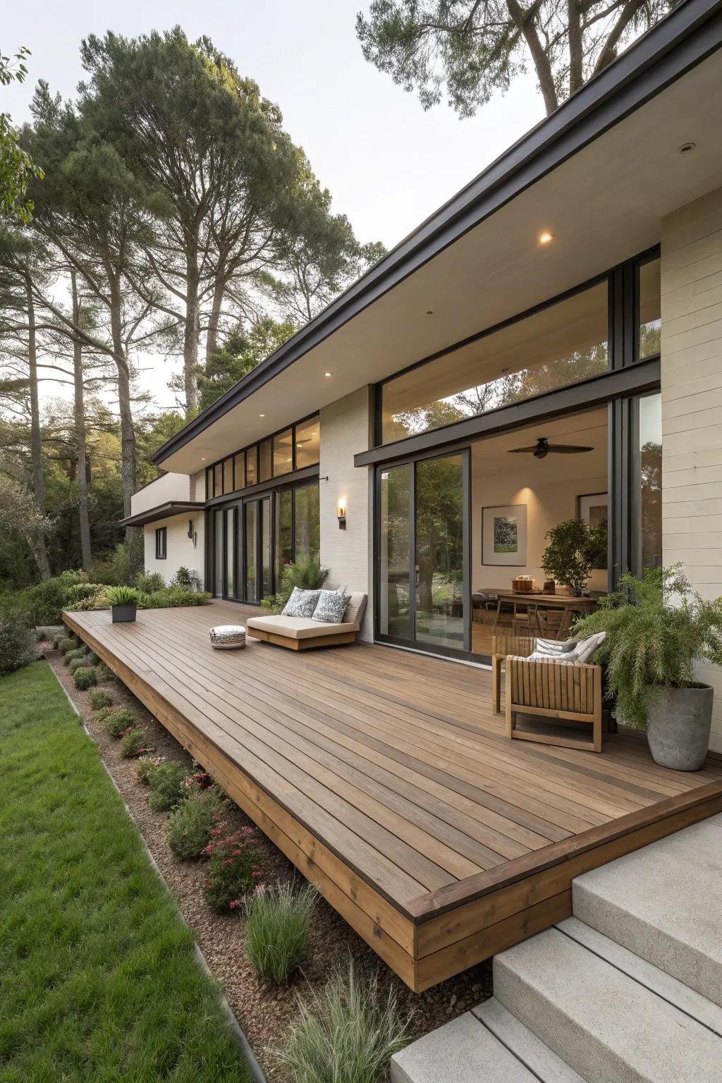 Realize harmony by integrating your deck with architectural elements.