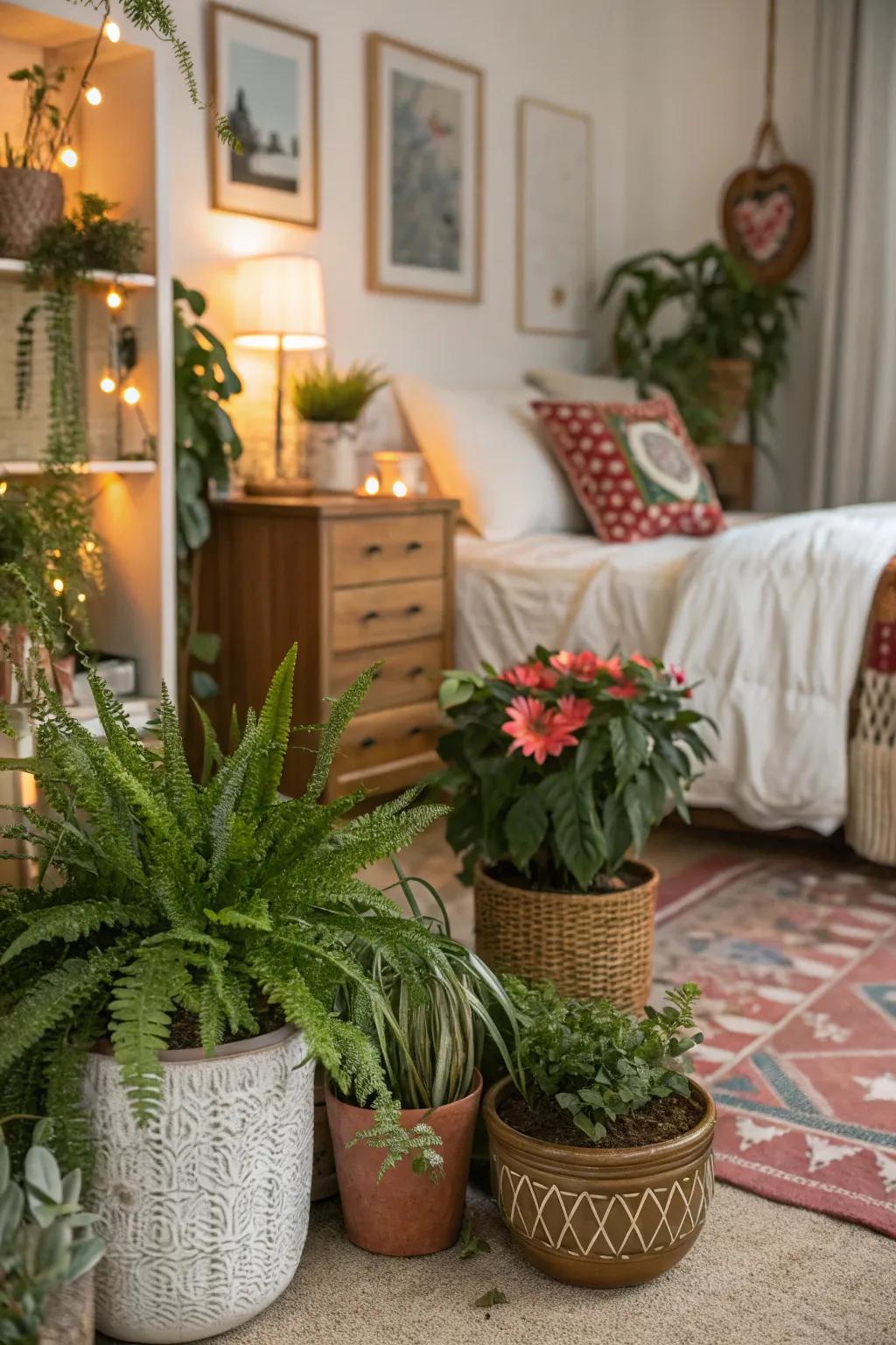 Indoor flora injects vitality and freshness.