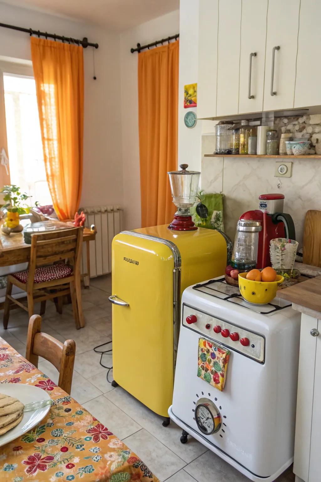 Add charm to your kitchen with retro appliances.