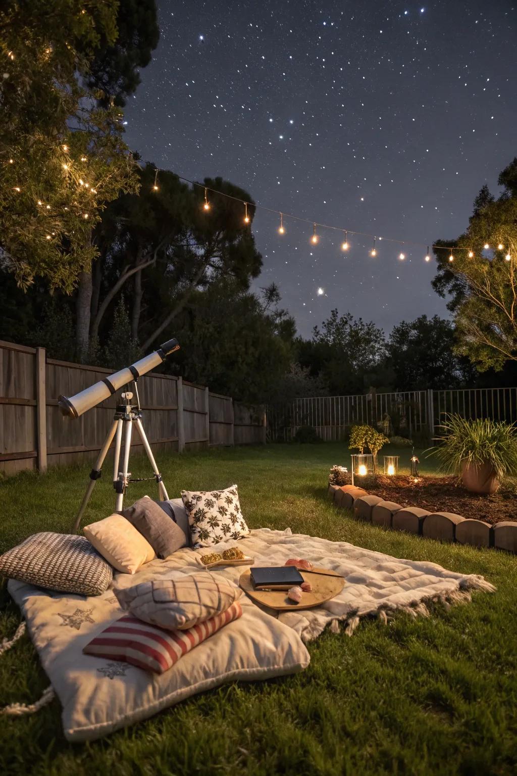 Stargazing avails a serene and amorous experience.