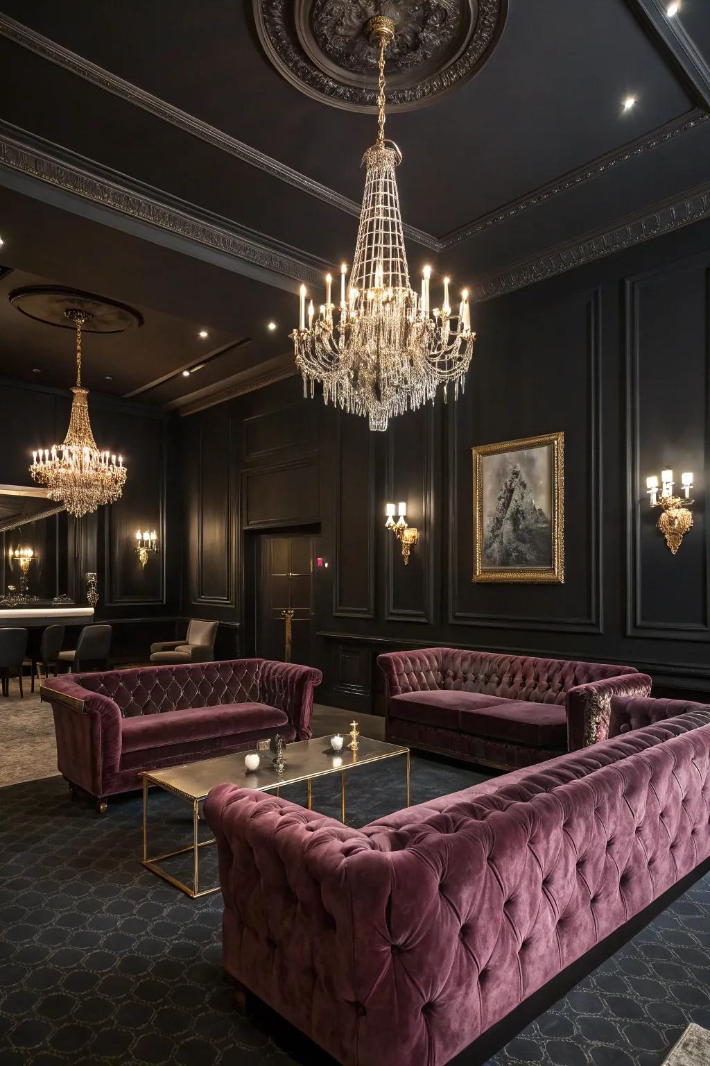 Elegant spaces exude luxury and depth.