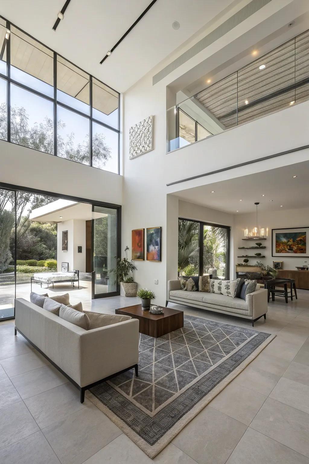 A modern expanse characterized by open fluidity and geometric highlights.