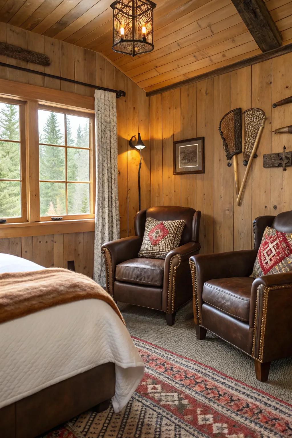 Rawhide accents contribute extravagance and resilience.