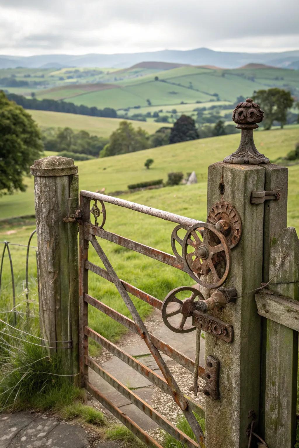 A countryside portal showcasing antique hardware.