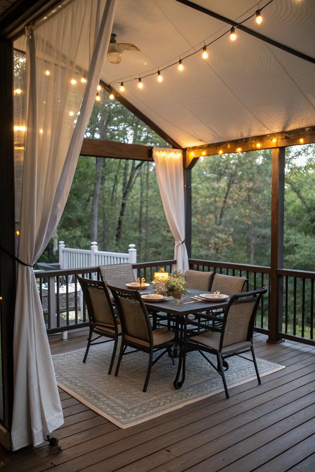Appreciate al fresco dining with a semi-outdoor setup.