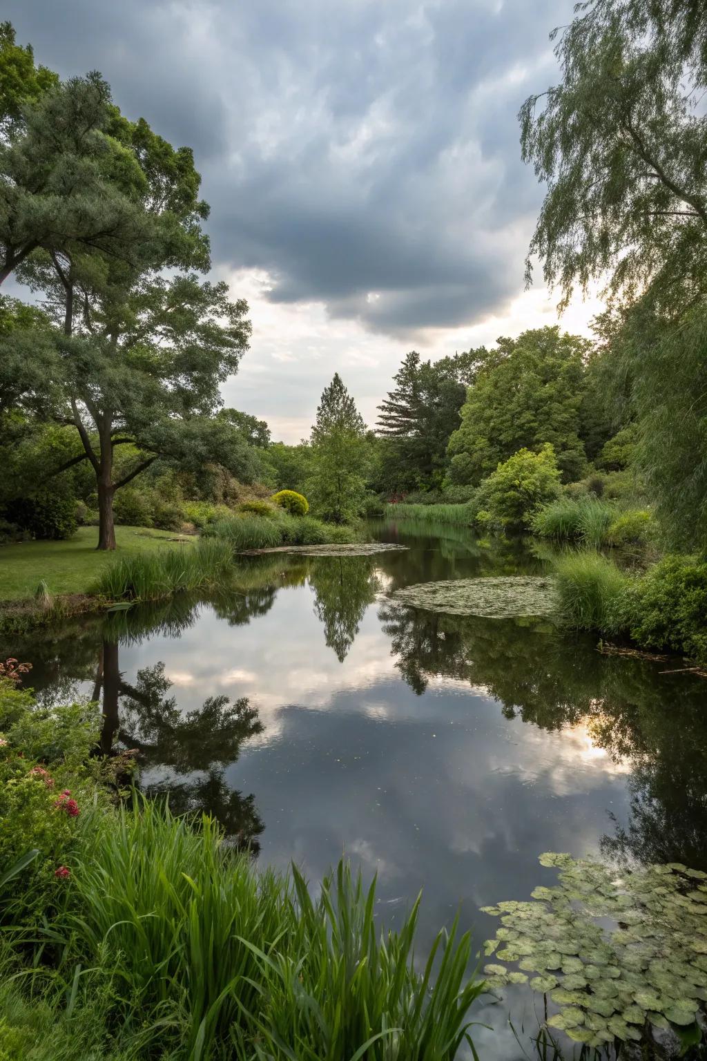 Craft reflections via a tranquil aquatic mirror.