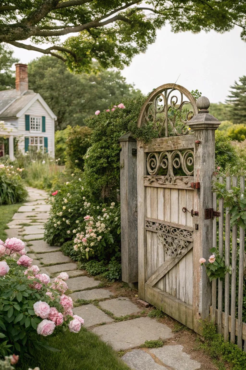 A classic gate imbuing the garden with character.