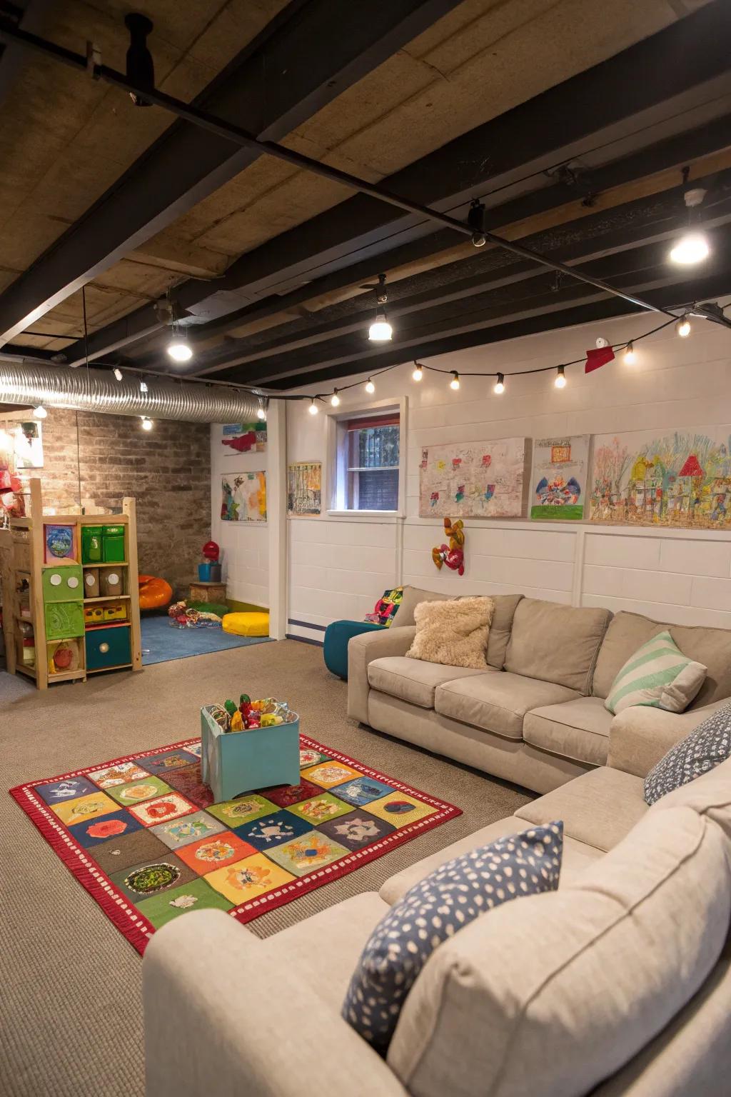 Multi-purpose spaces maximize utility in your basement.