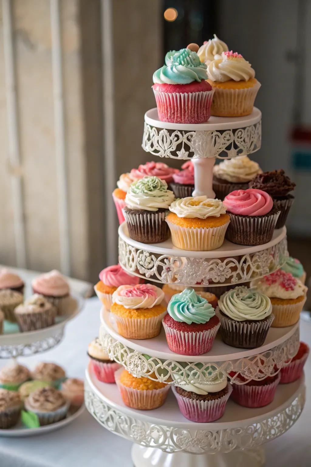 Cupcake arrangement offering variety and charm.
