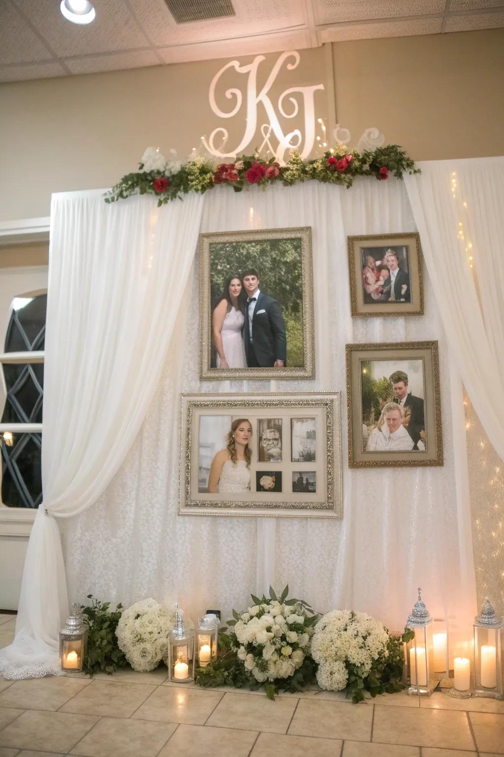 A personalized photo display shares your narrative and connects guests.
