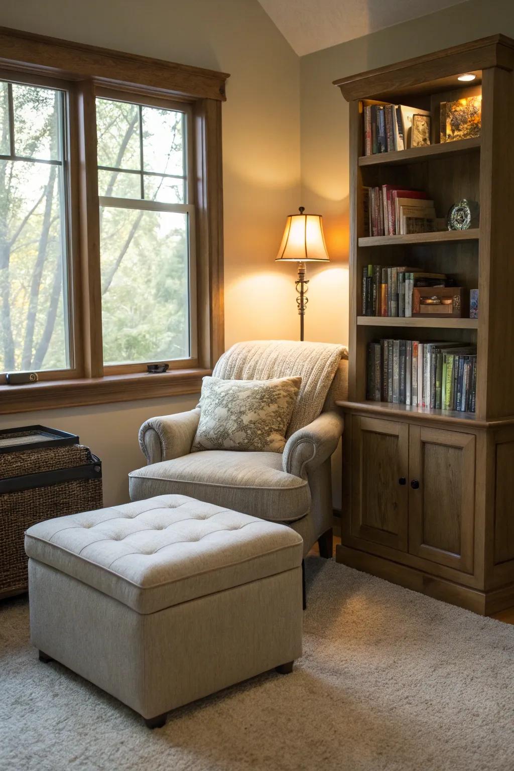 Multi-functional furnishings maximize space and utility.