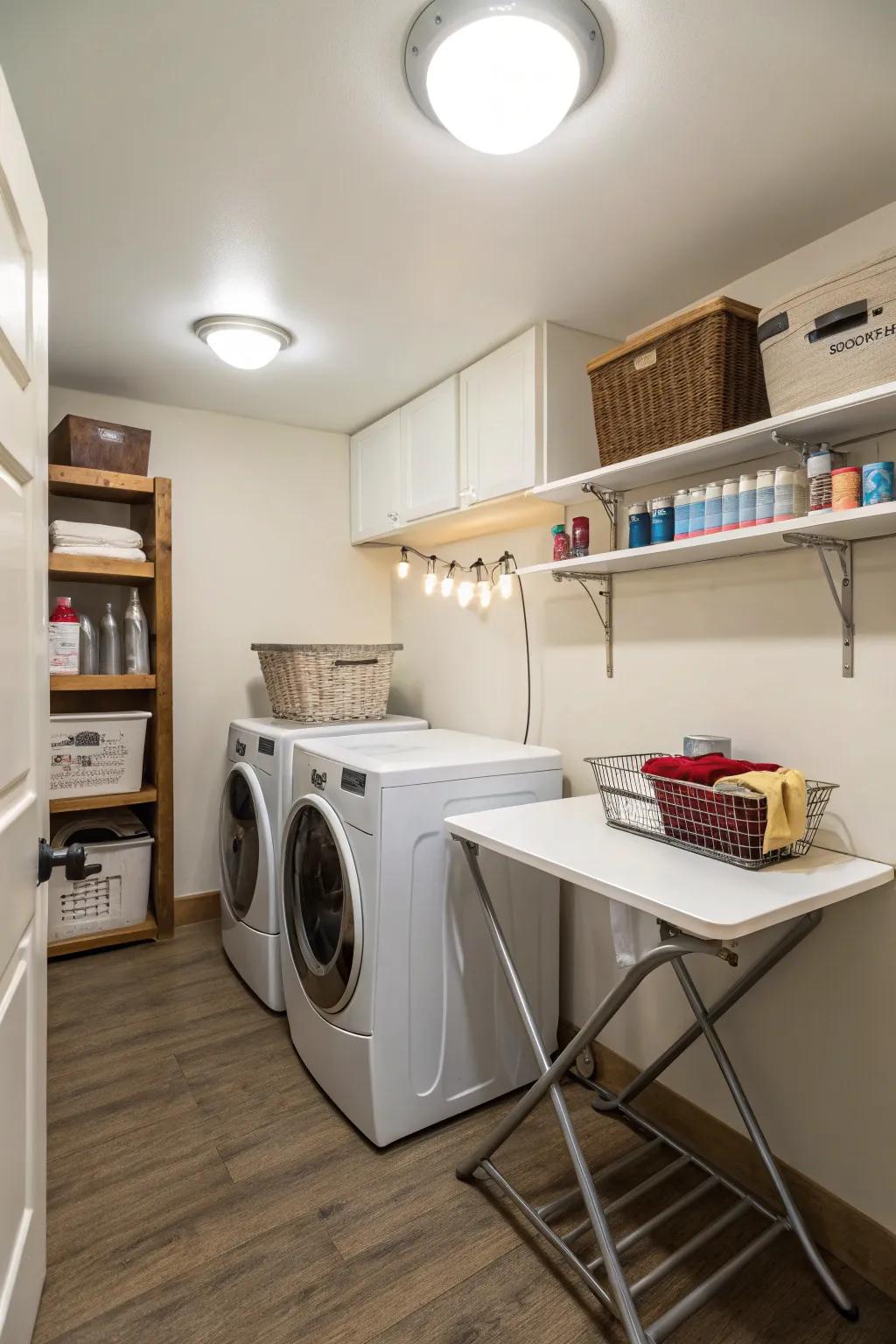 Brighten your laundry area with efficient lighting options.