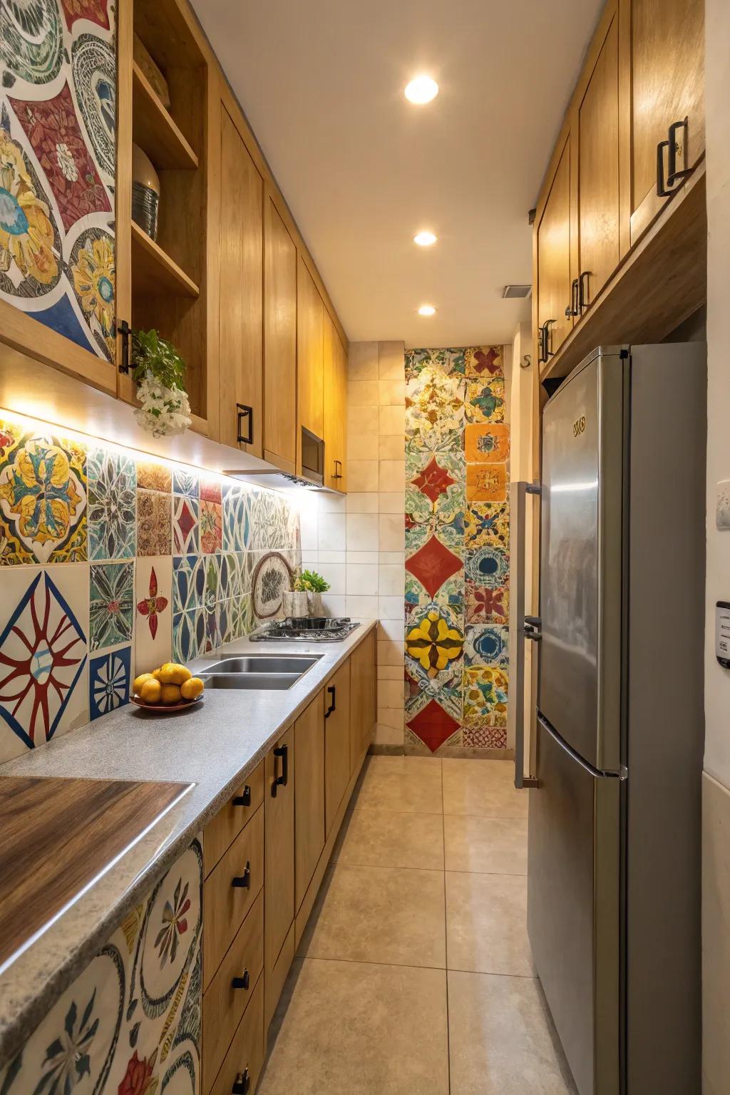 A unique backsplash introduces character and elegance.
