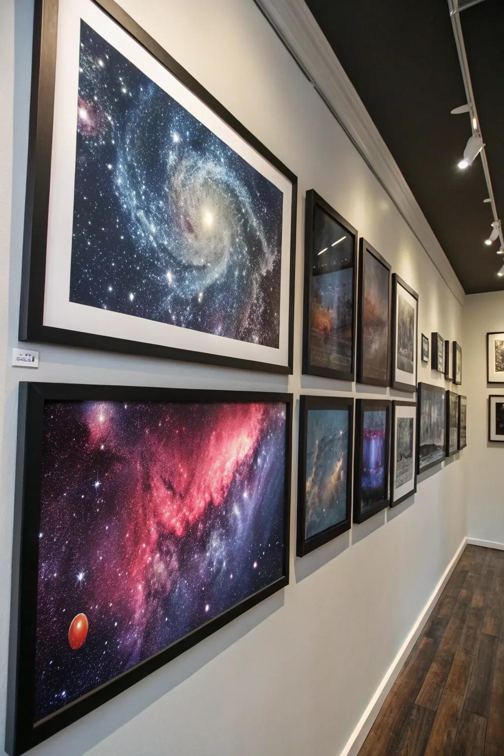 Cosmic wall art presents a stunning visual voyage through space.