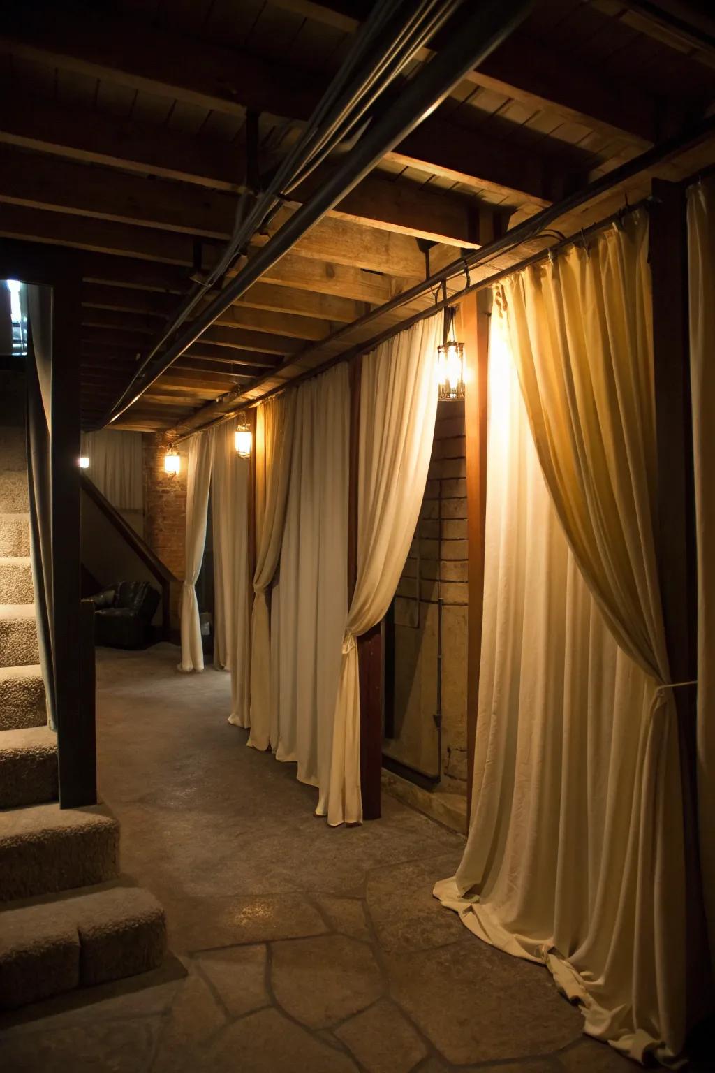 Draperies and curtains infuse seclusion and elegance into your speakeasy.