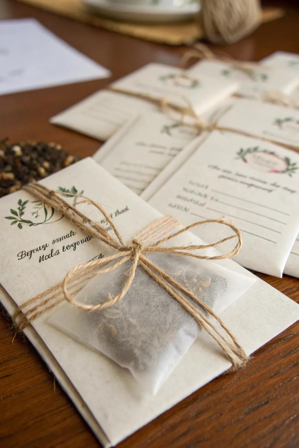 Handcrafted tea pouch invites creatively establish the tone for your tea gathering.