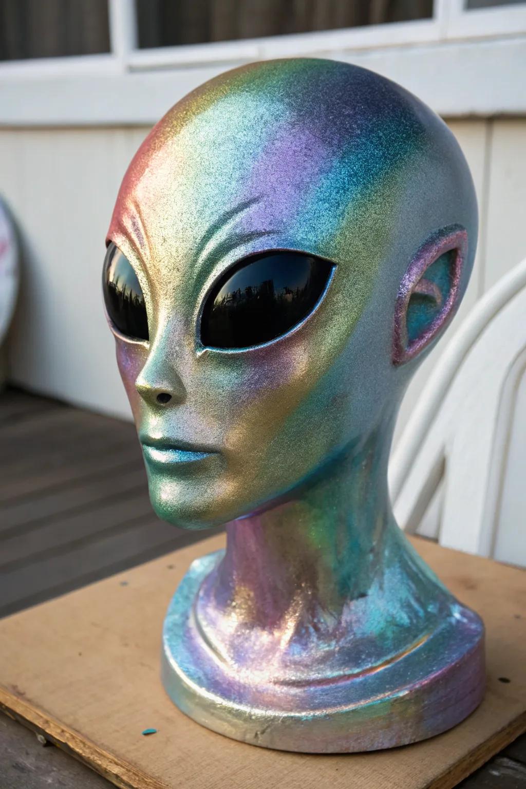 An alien head that seems to have descended from another world.