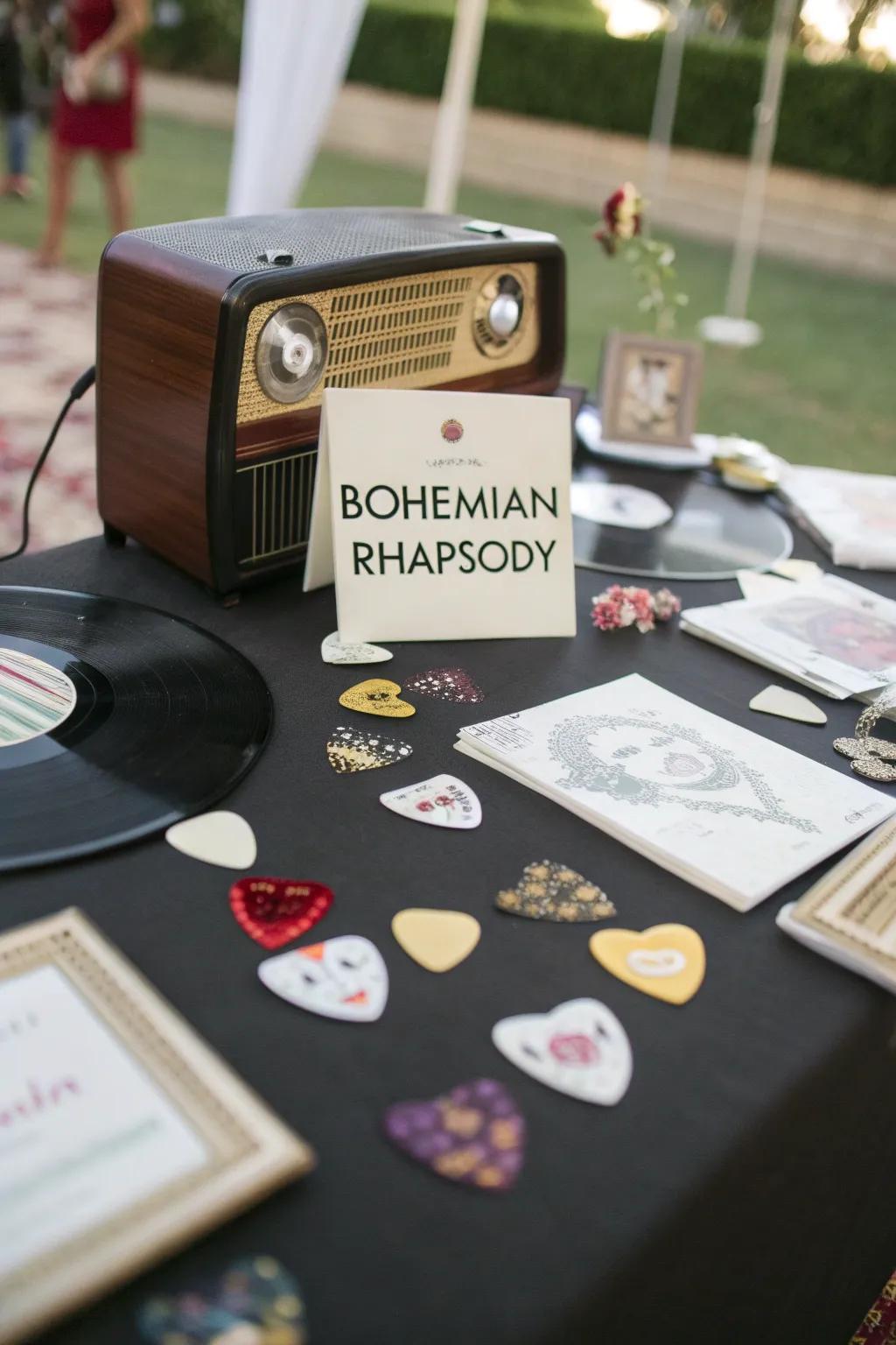 Table titles related to melodies resonate with harmony and reminiscence.