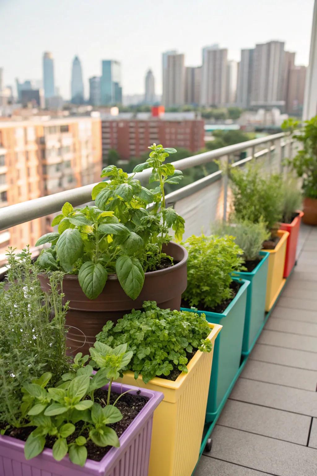 Herbs thriving within containers, impeccable for modest spaces and urban residences.