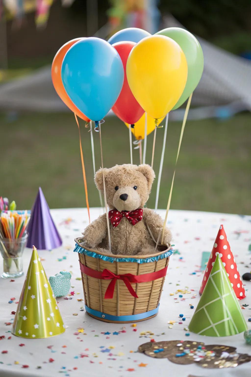 A flight-themed center piece gives an adventurous ambiance.