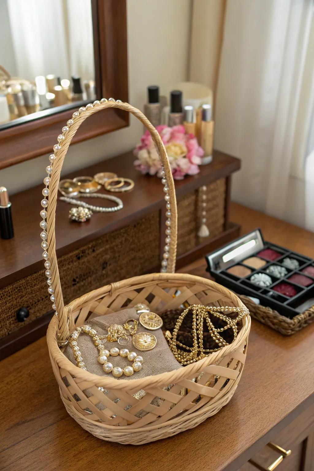 Infuse radiance with fashionable ornaments in the Easter basket.