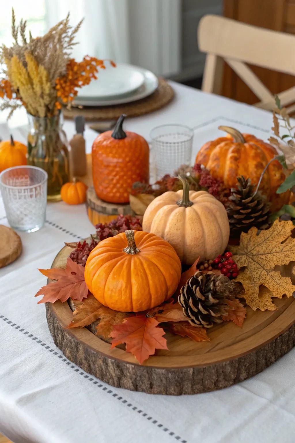 Seasonal pigments evoke the warmth of autumn.