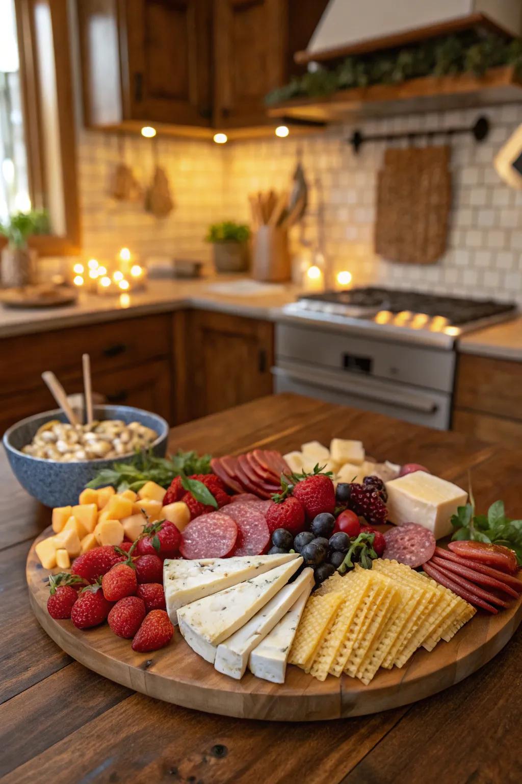A charcuterie arrangement that honors the essences of autumn.