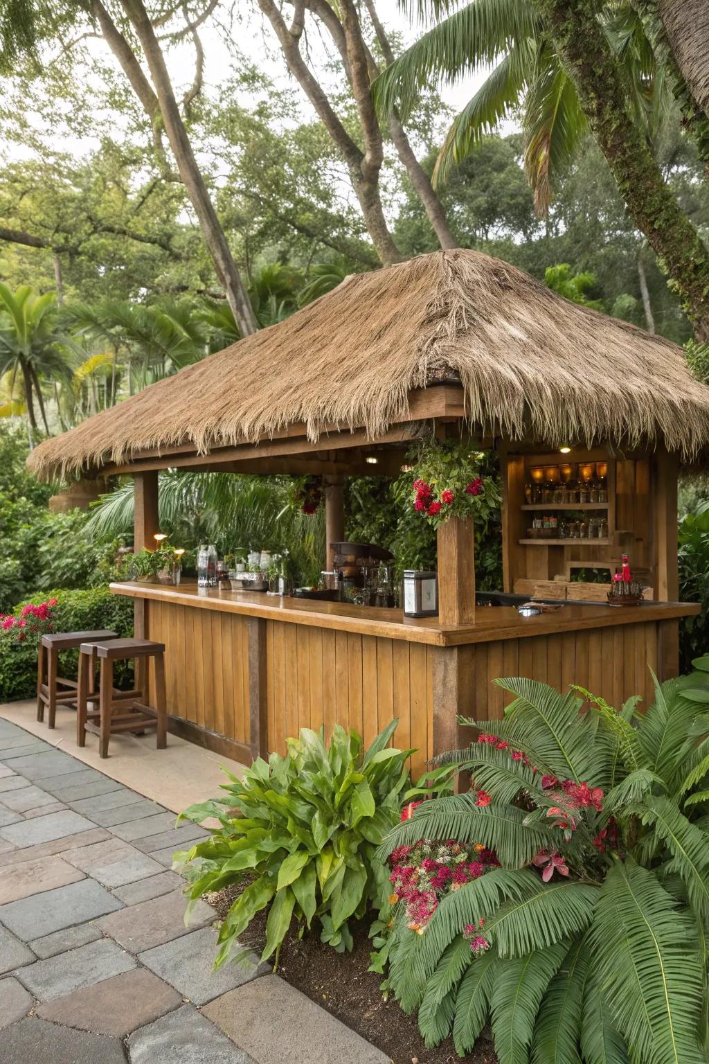 Cane roofing proposes an earthy and exotic charm.