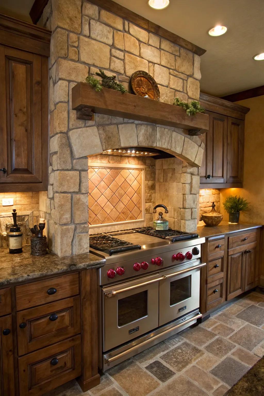 Stone cladding offers a provincial and inviting atmosphere.