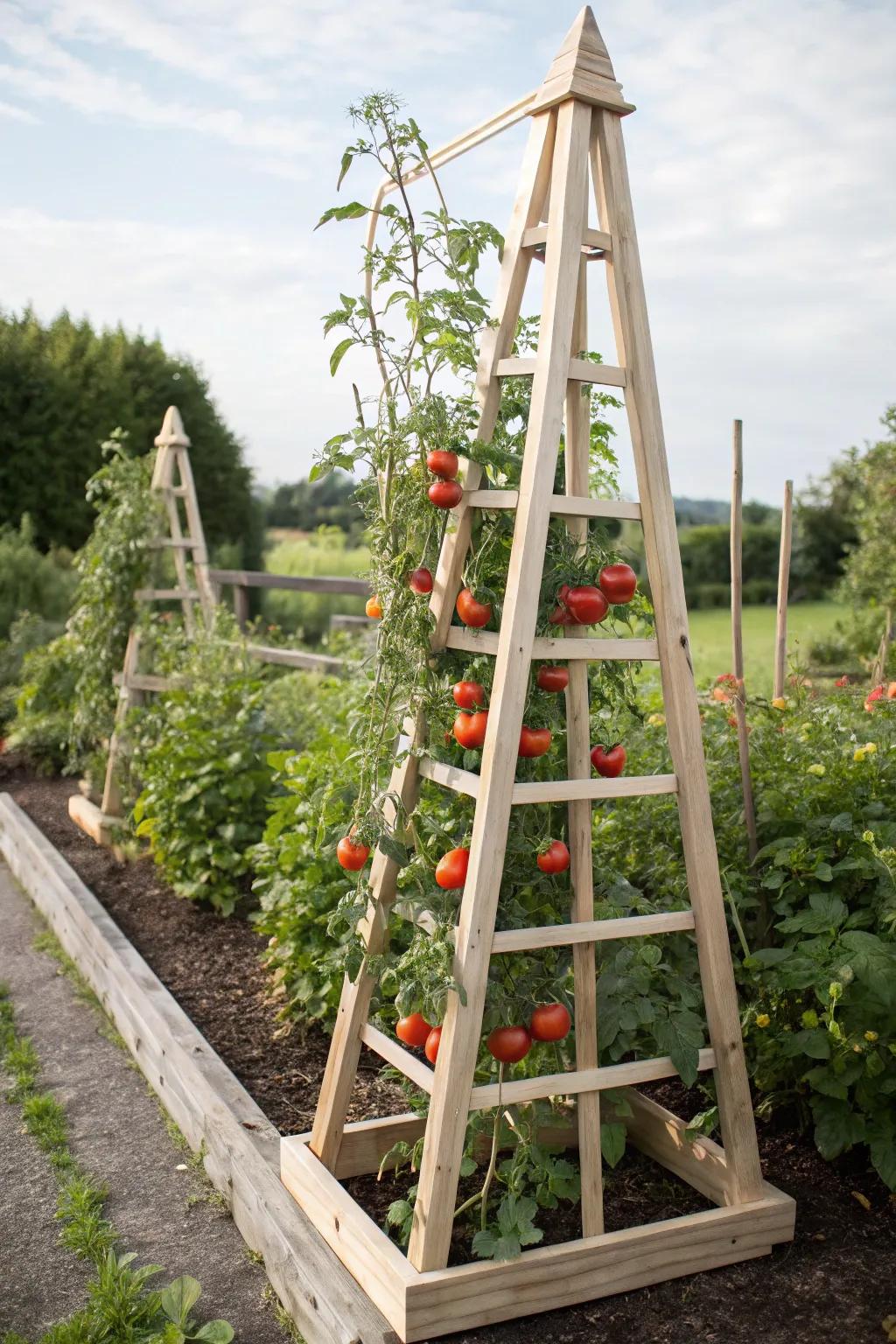 Enhance your garden's refinement with a handcrafted upright frame—where simplicity harmonizes with beauty.