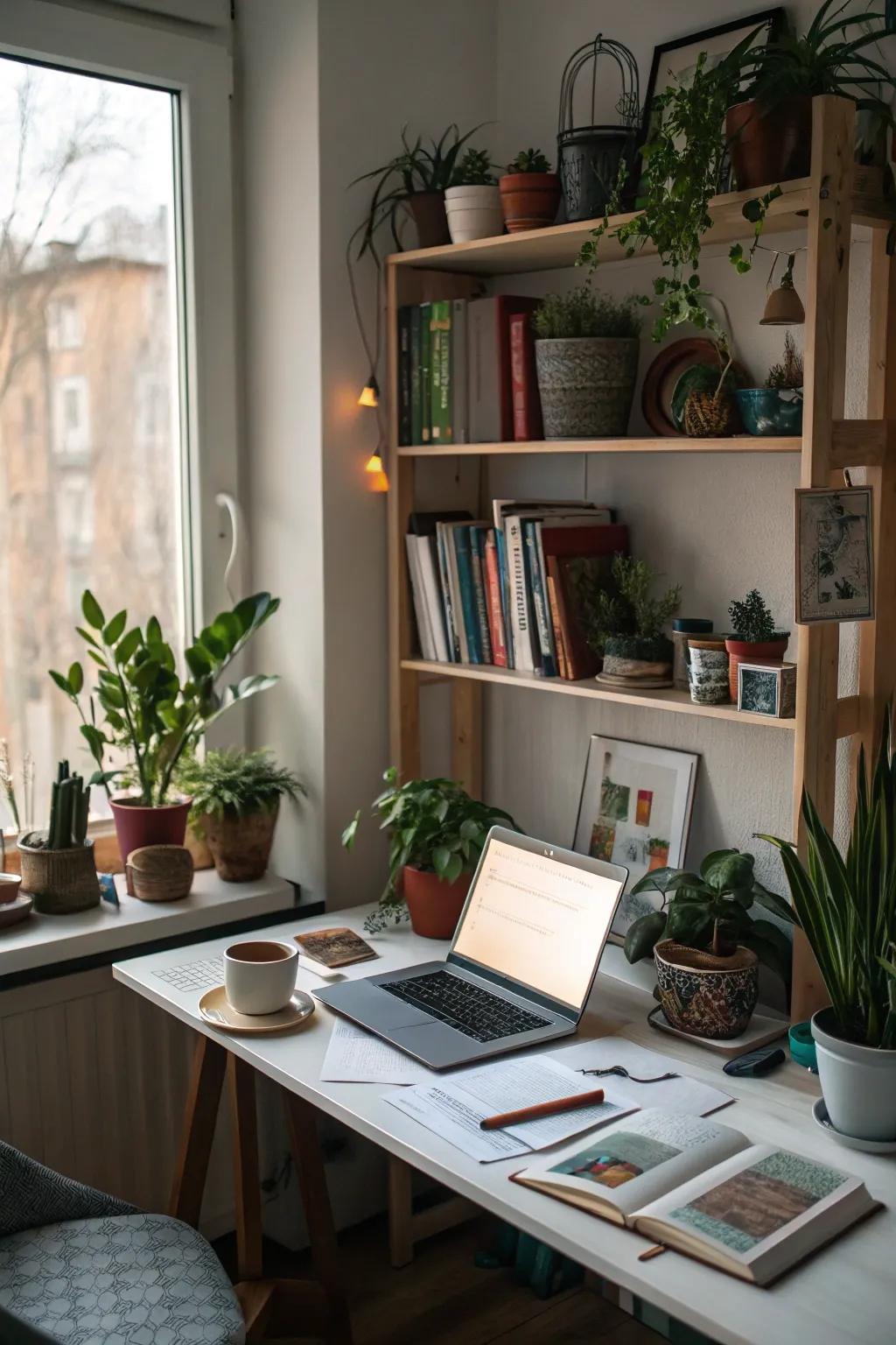 Botanicals add life and a natural touch to your workspace.