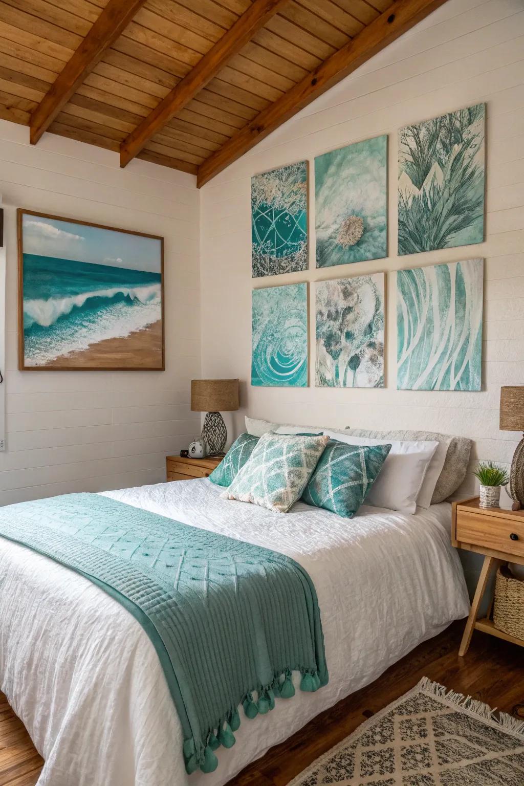 Artistic turquoise pieces for added charm.