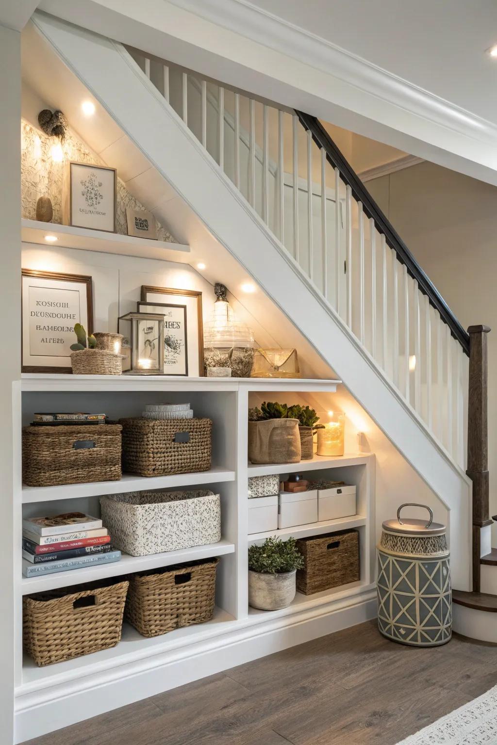 Open shelving for a modern, airy feel.