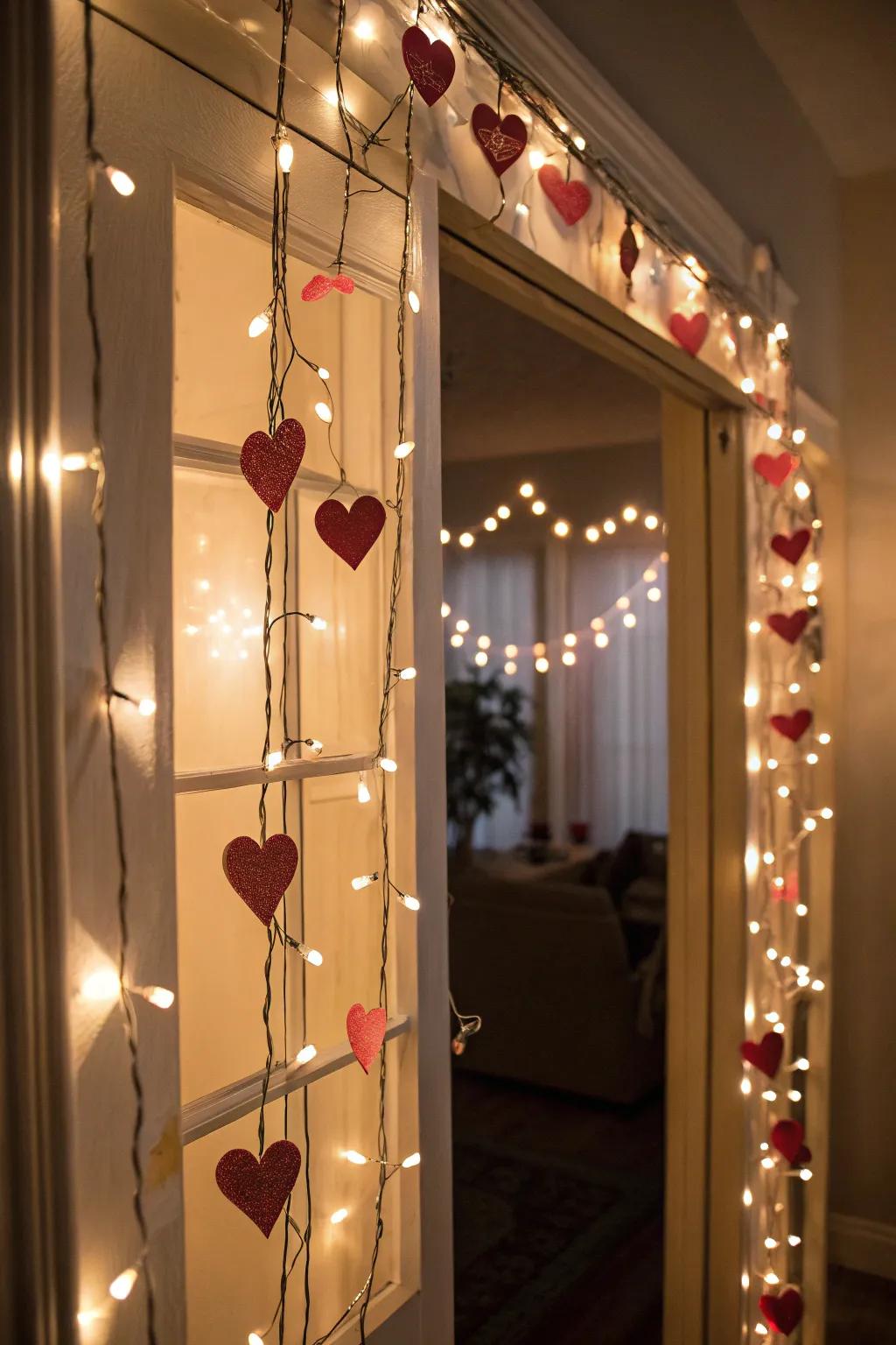Radiant strands conjure a cozy and welcoming Valentine's atmosphere.