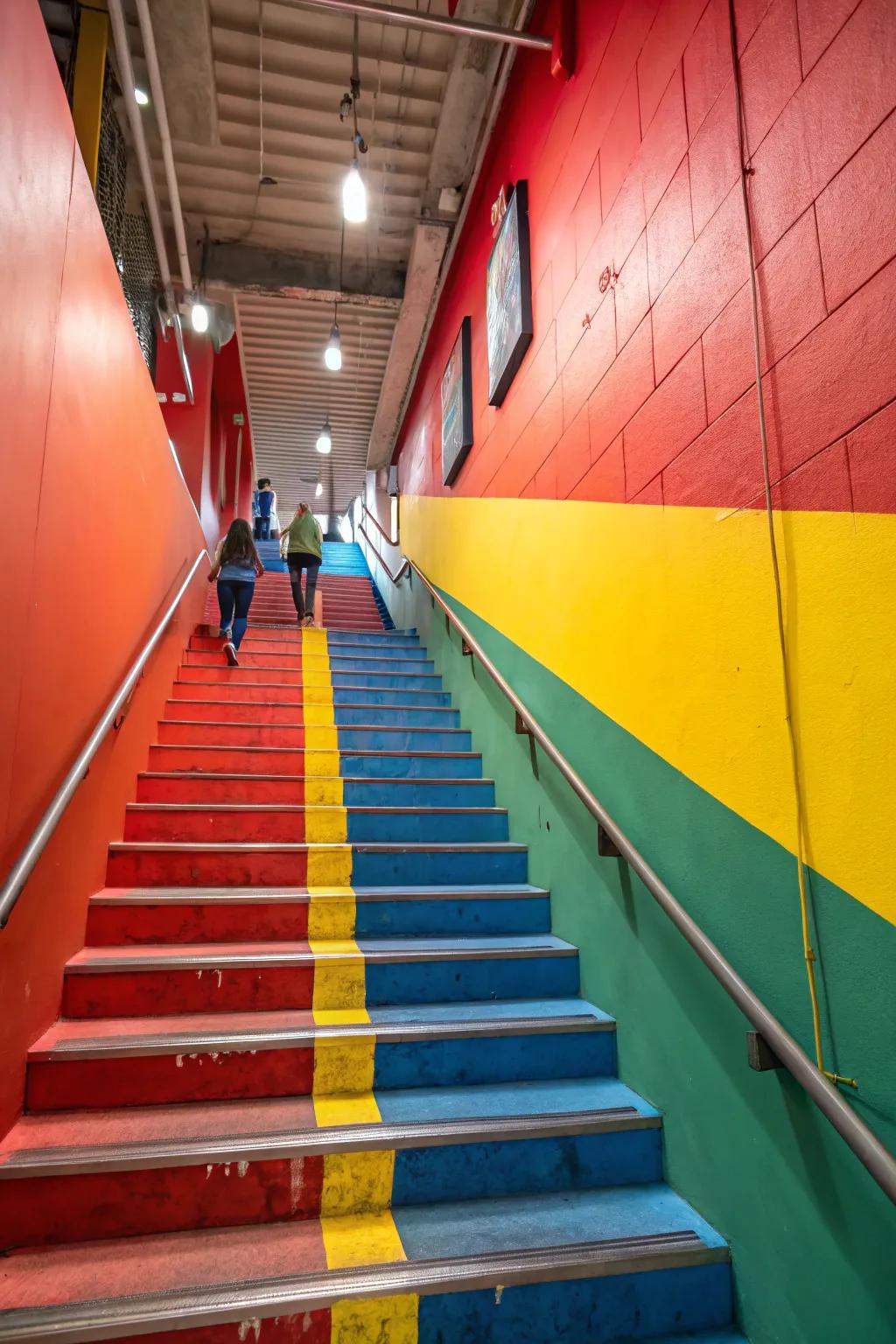 A striking color possesses the capacity to render your staircase wall a conspicuous attribute.