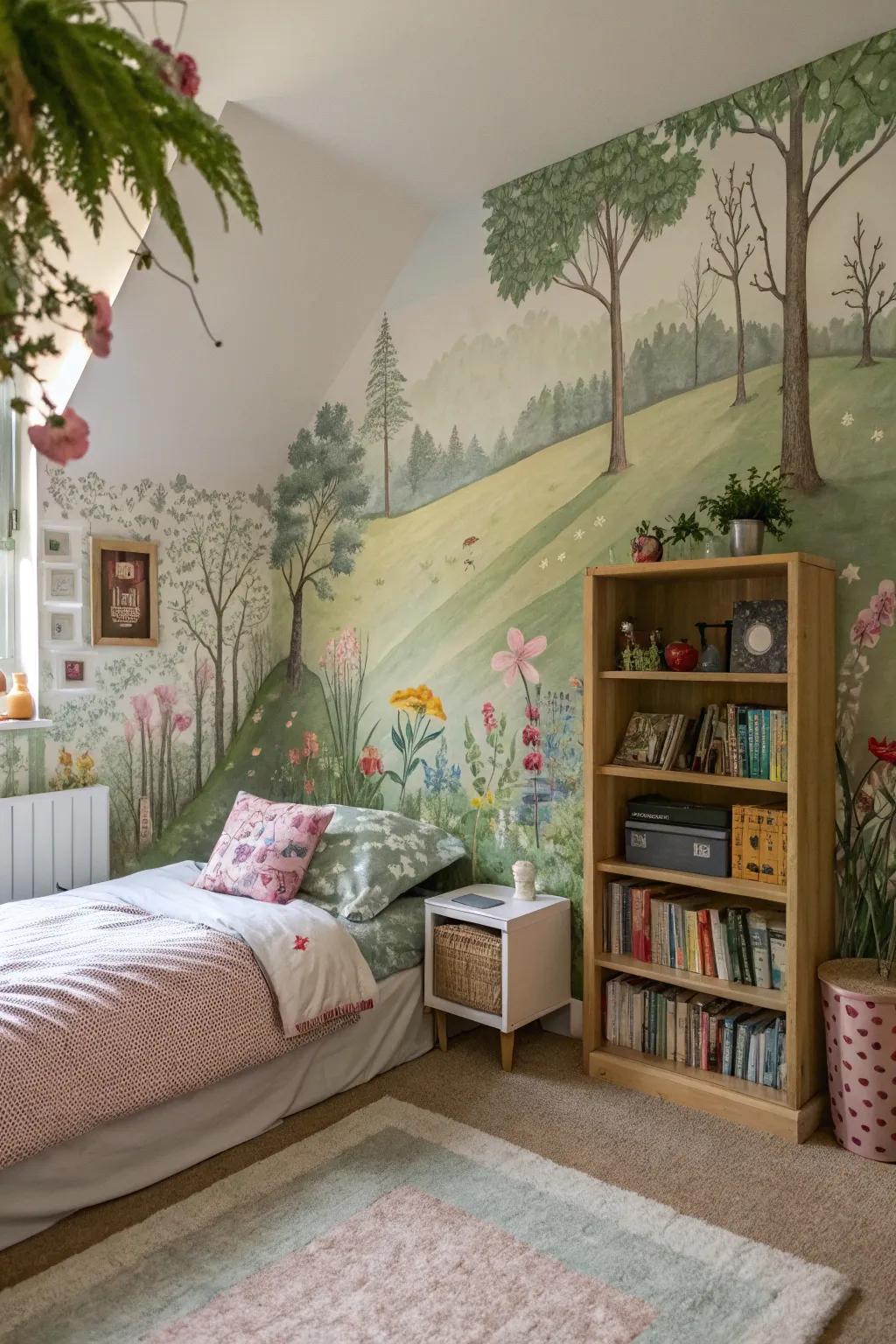 Nature scenes foster a serene and tranquil atmosphere.