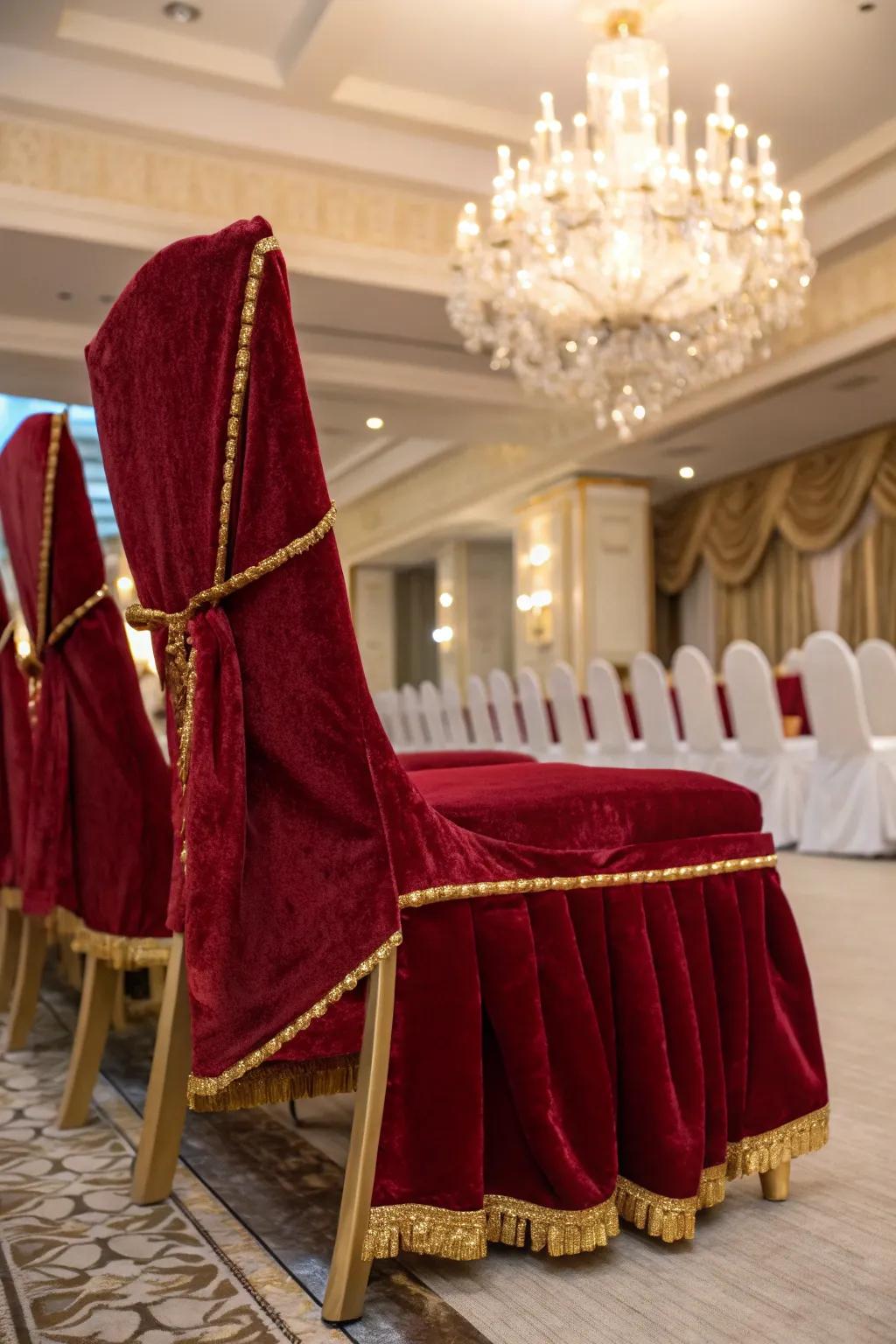 Velvet linings offer grandeur to your nuptial ornamentation.