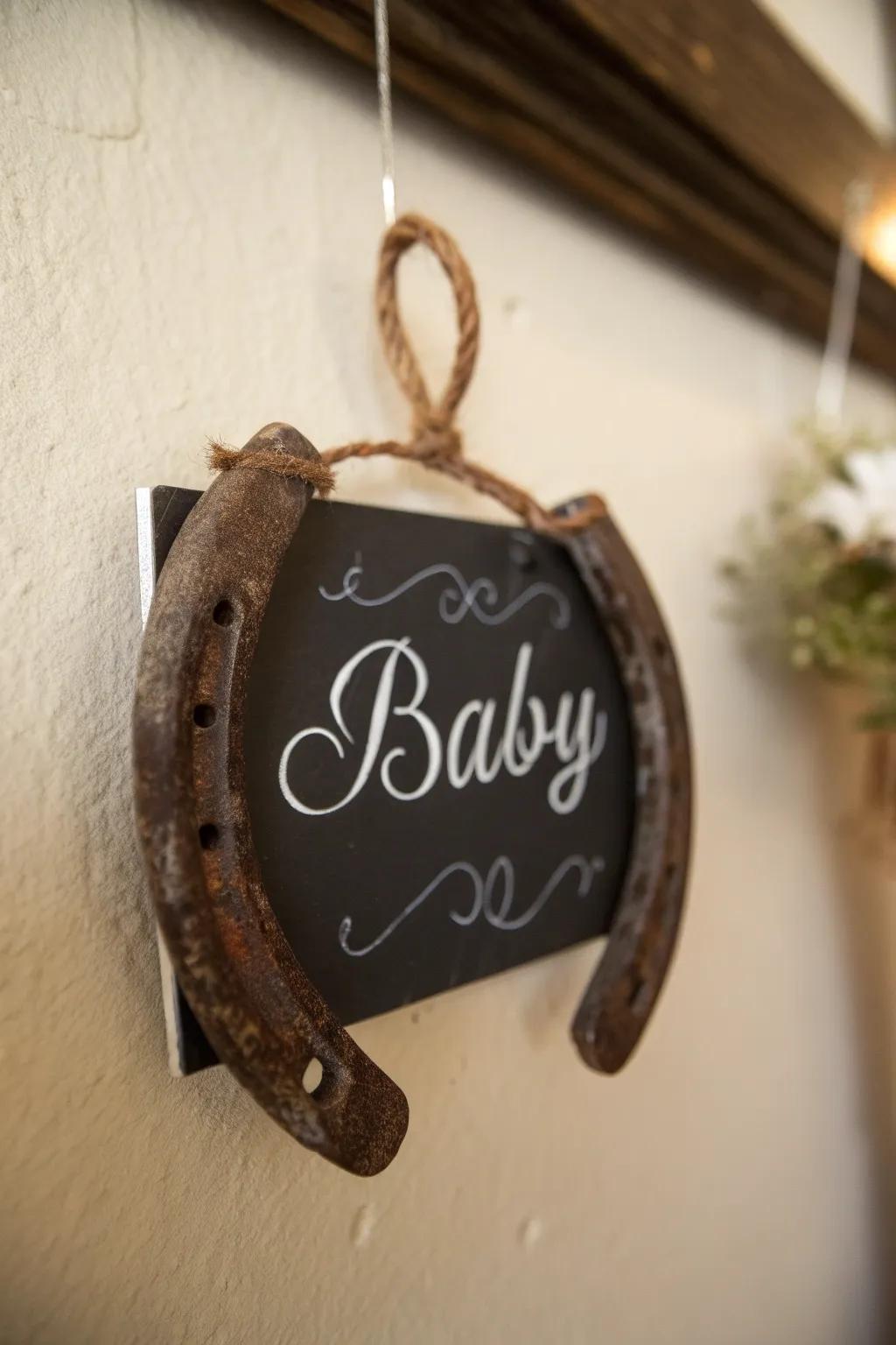 Iron luck charms add a touch of western charm and good fortune.