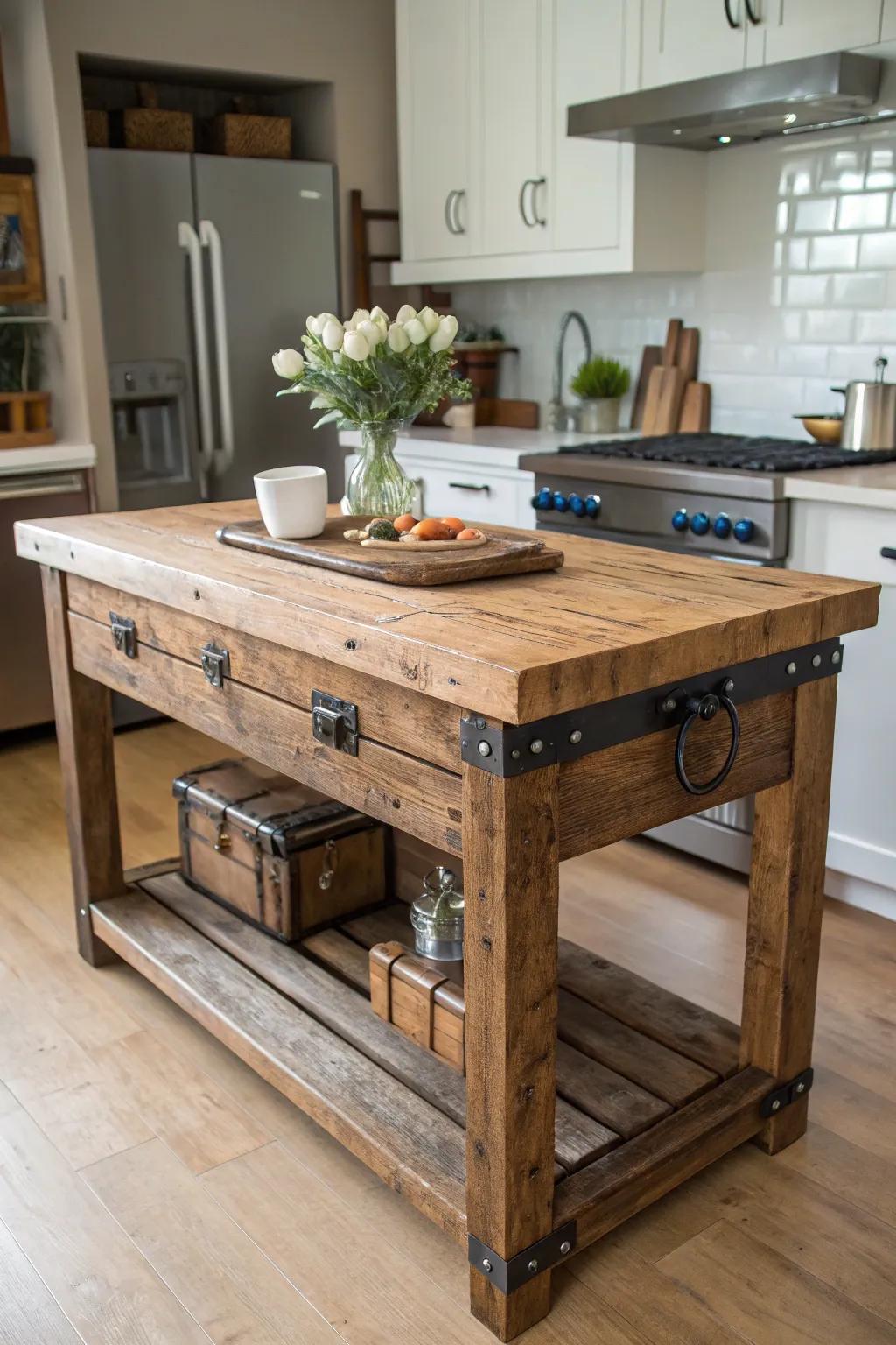 Upcycled articles impart profundity and heritage to your kitchen.