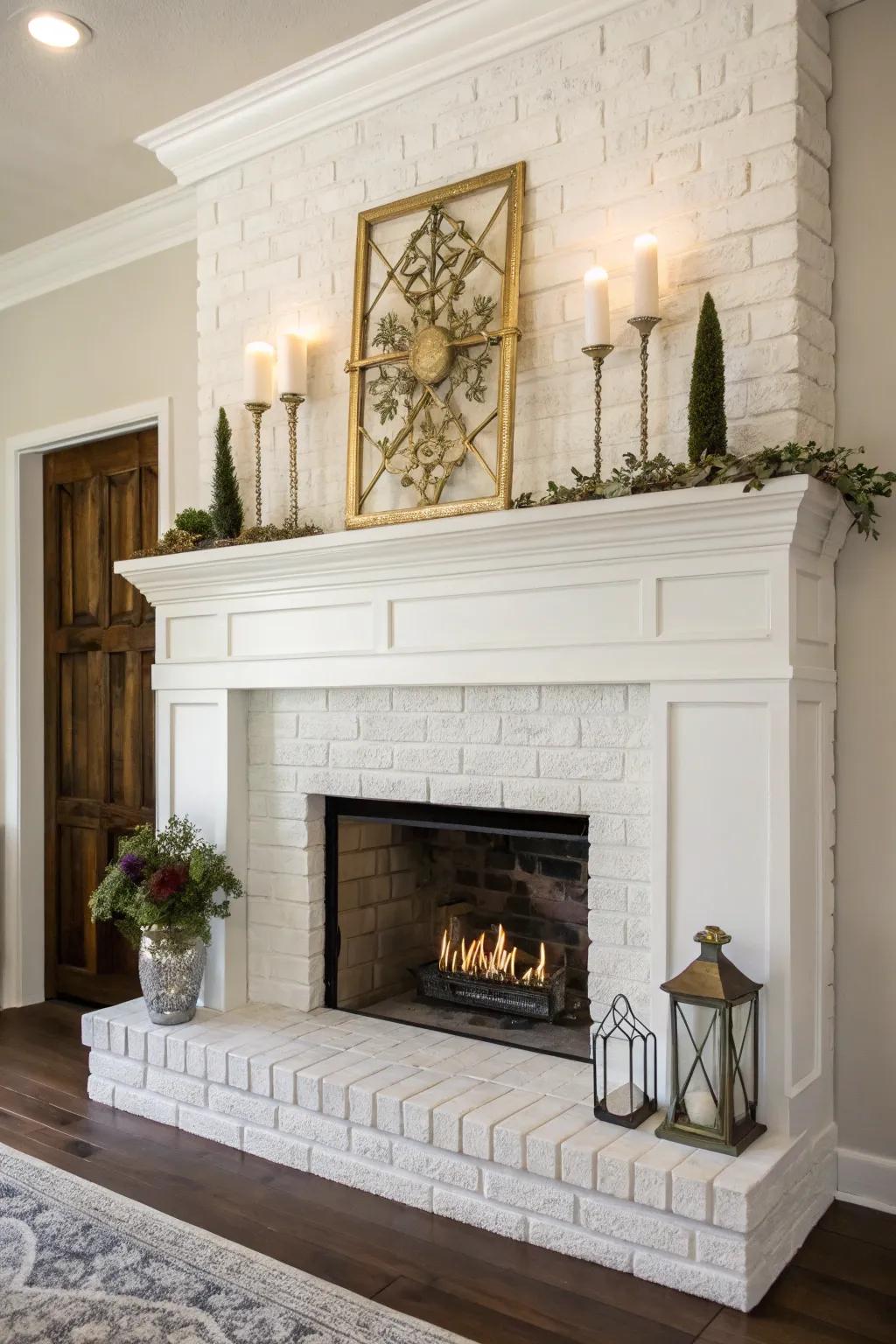 An impressive mantel incorporates drama and individuality to the fireplace.