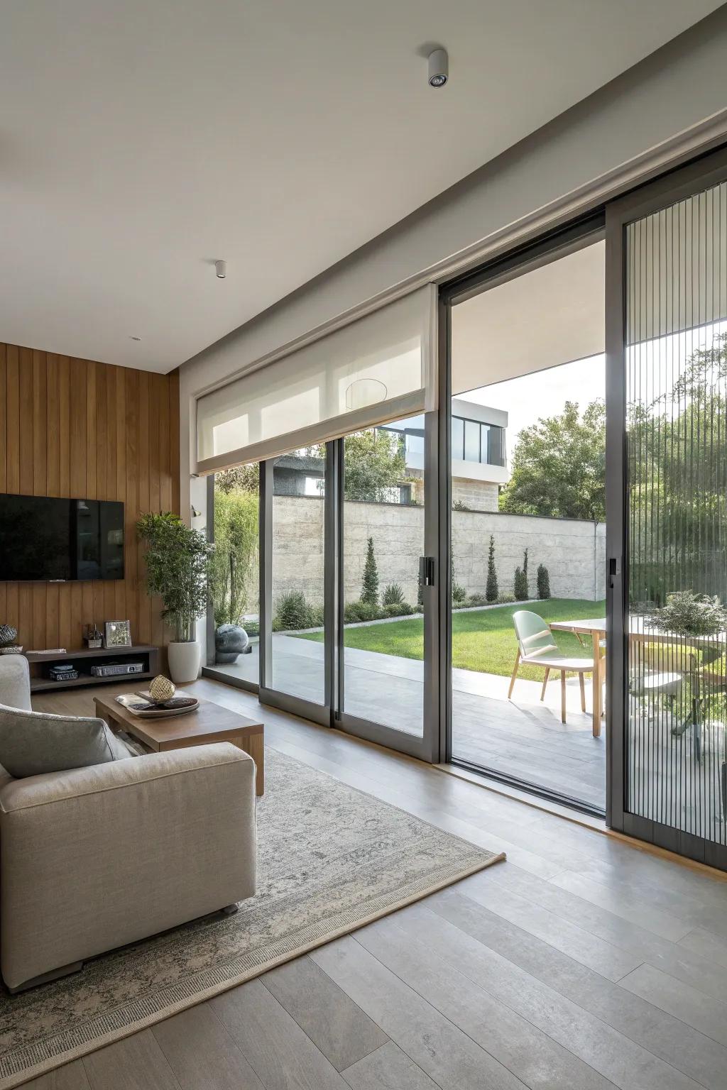 Colored window panes provide a permanent and maintenance-free option.