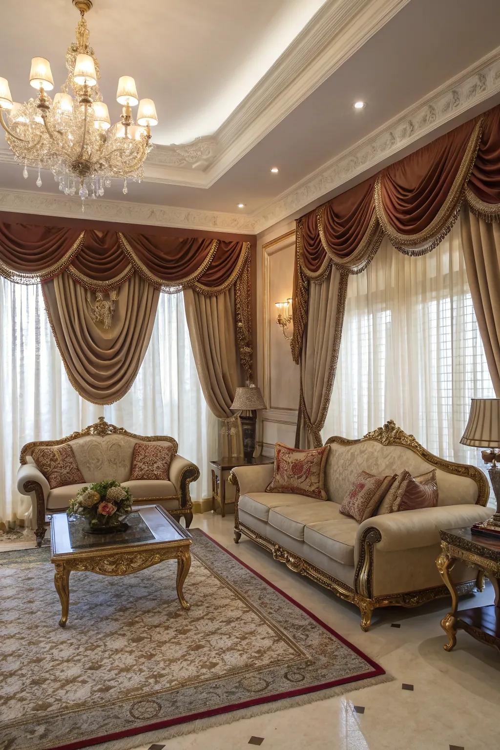 Swags lend sophistication to your parlor.