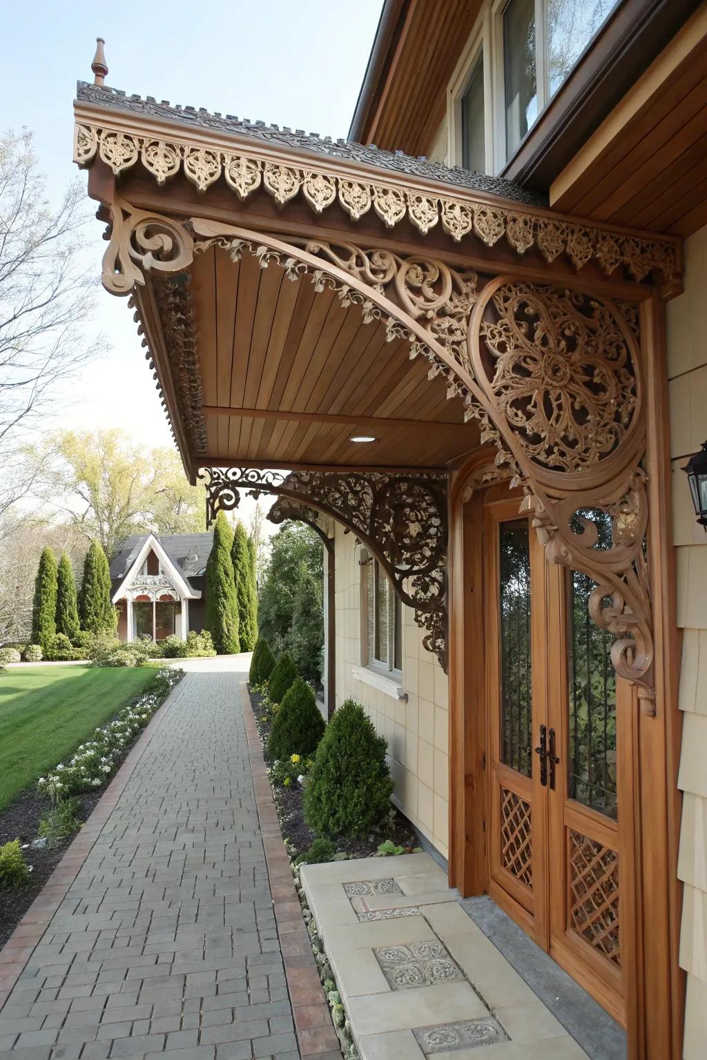 Ornamental mounts infuse refinement into a shelter.