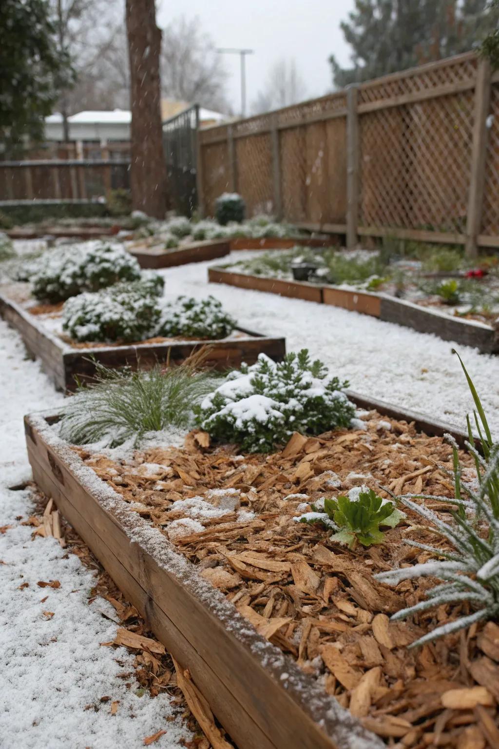 Timber shavings furnish vital insulation for flora throughout winter.