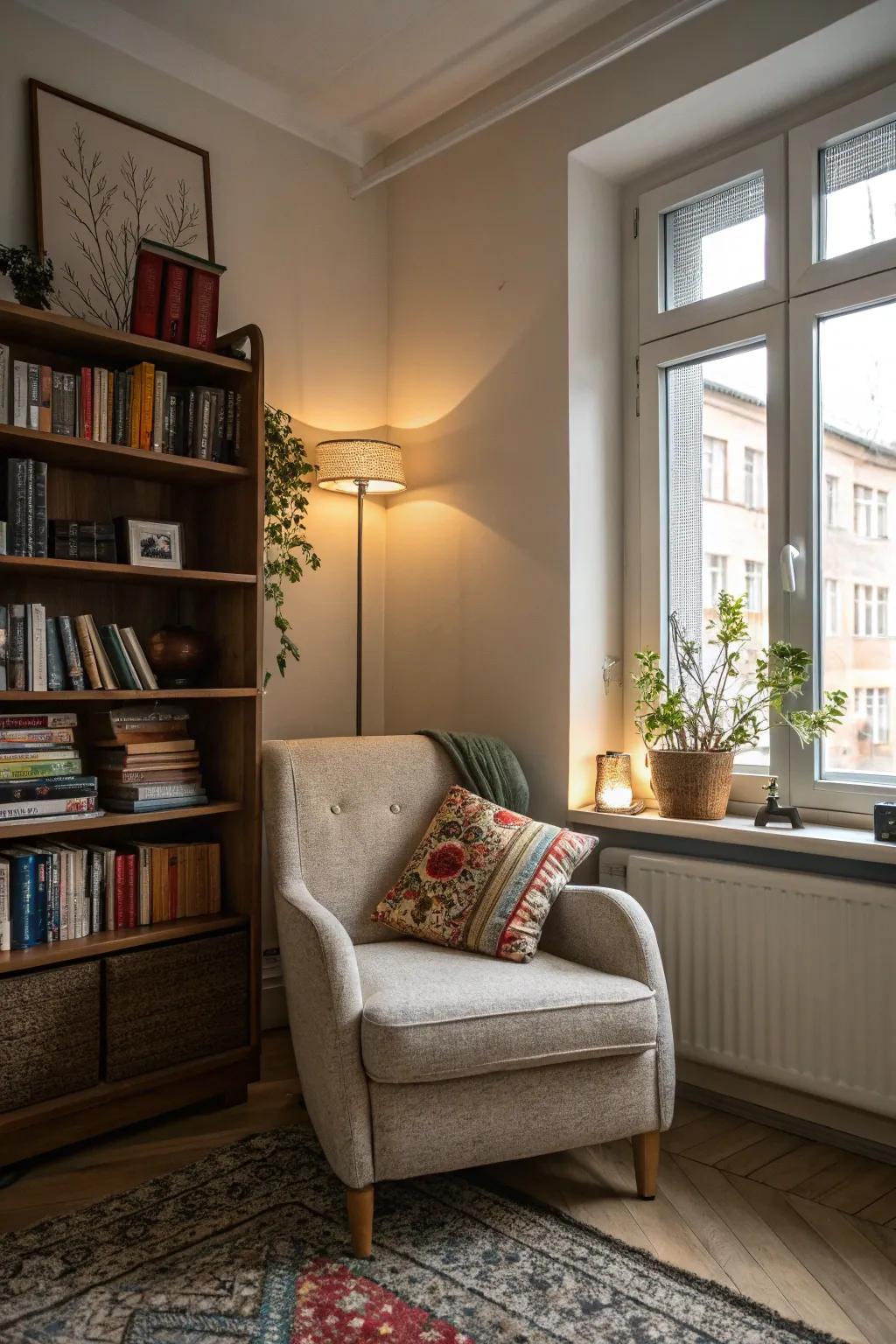 Inviting alcoves furnish a personal sanctuary within your flat.