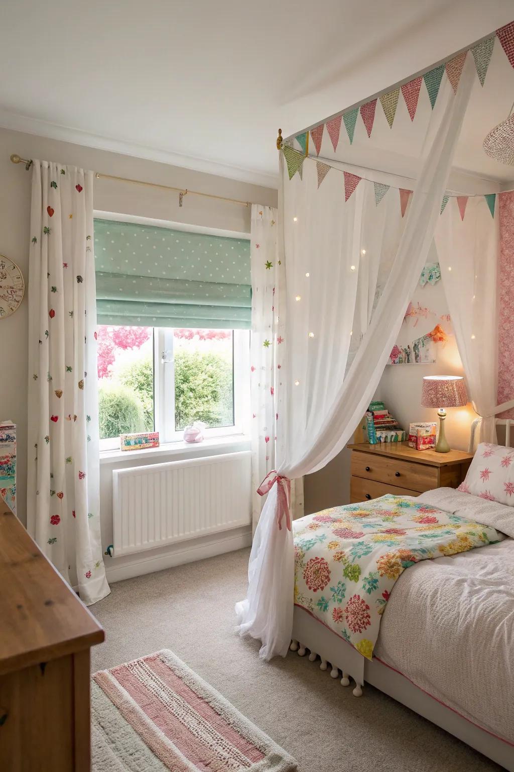 Delightful window hangings inject whimsy and elevate privacy.