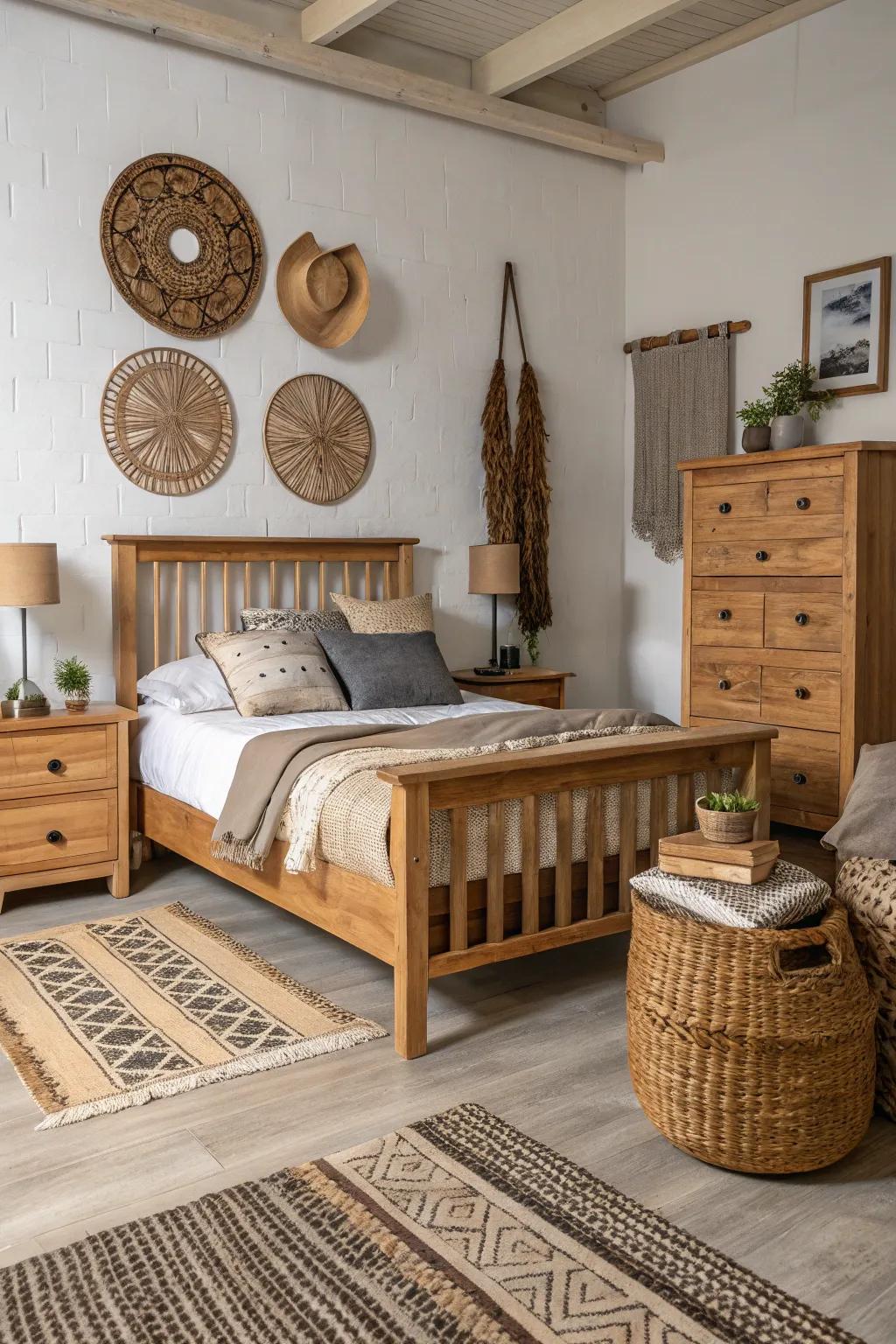 Natural elements such as lumber enhance grace.