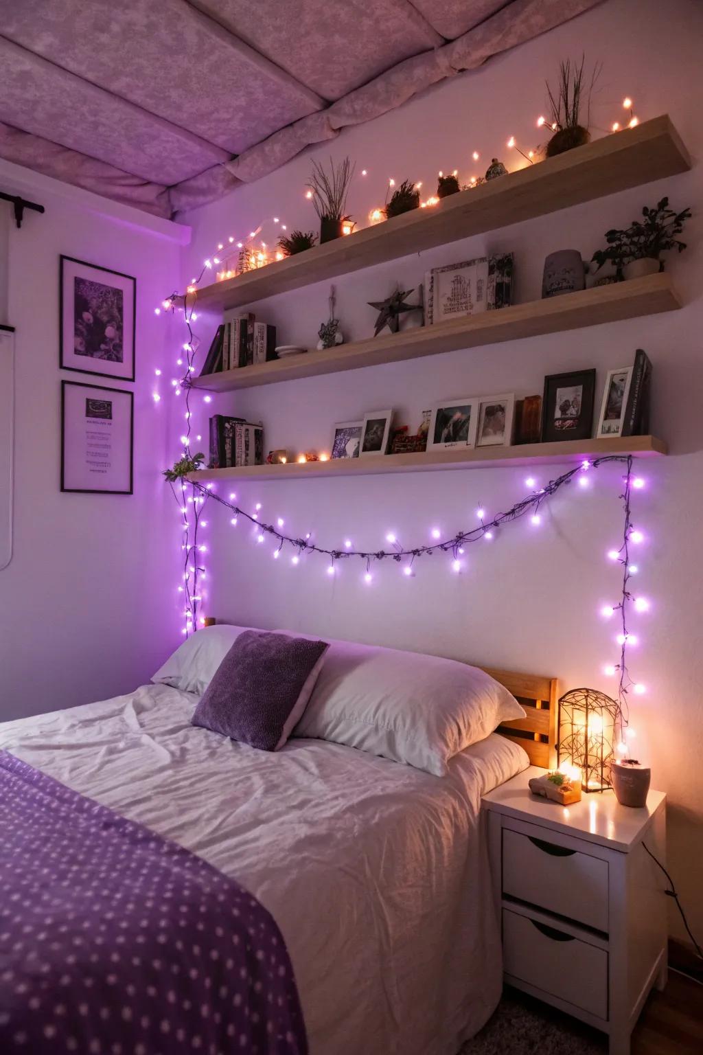 Append whimsy with violet whimsical lights.